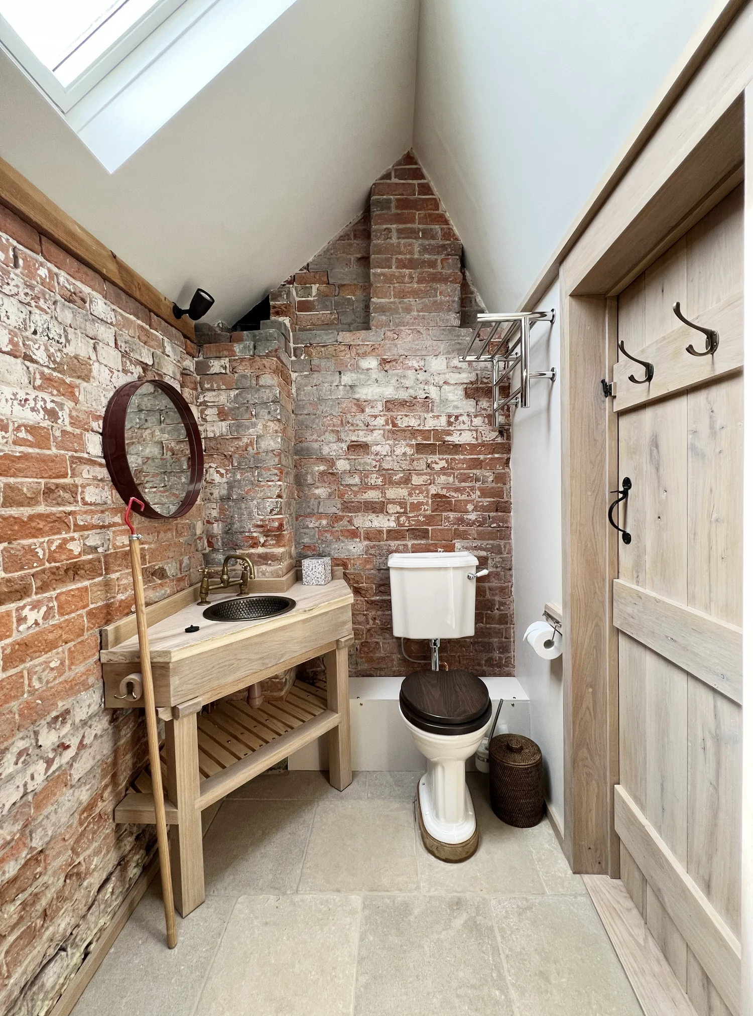 Barn bathroom with walk-in wet room and rain shower